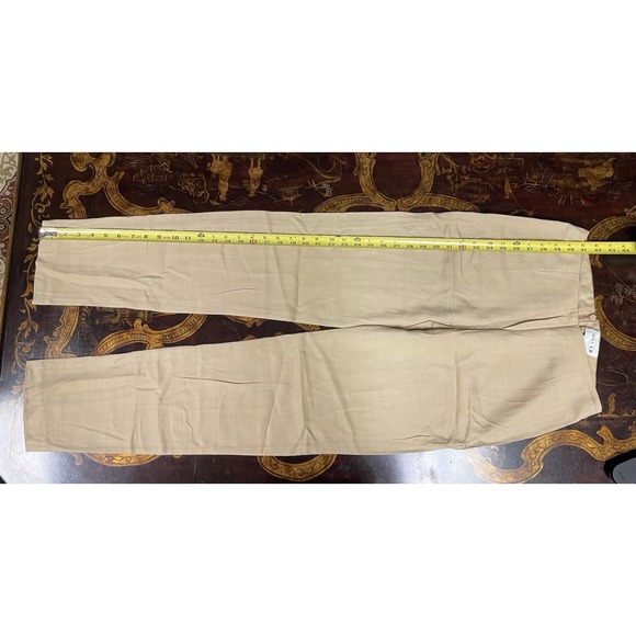 VTG Oscar de la Renta Womans Tan Twill Straight Leg Pant Minimalist Old Money 6 - Picture 7 of 12